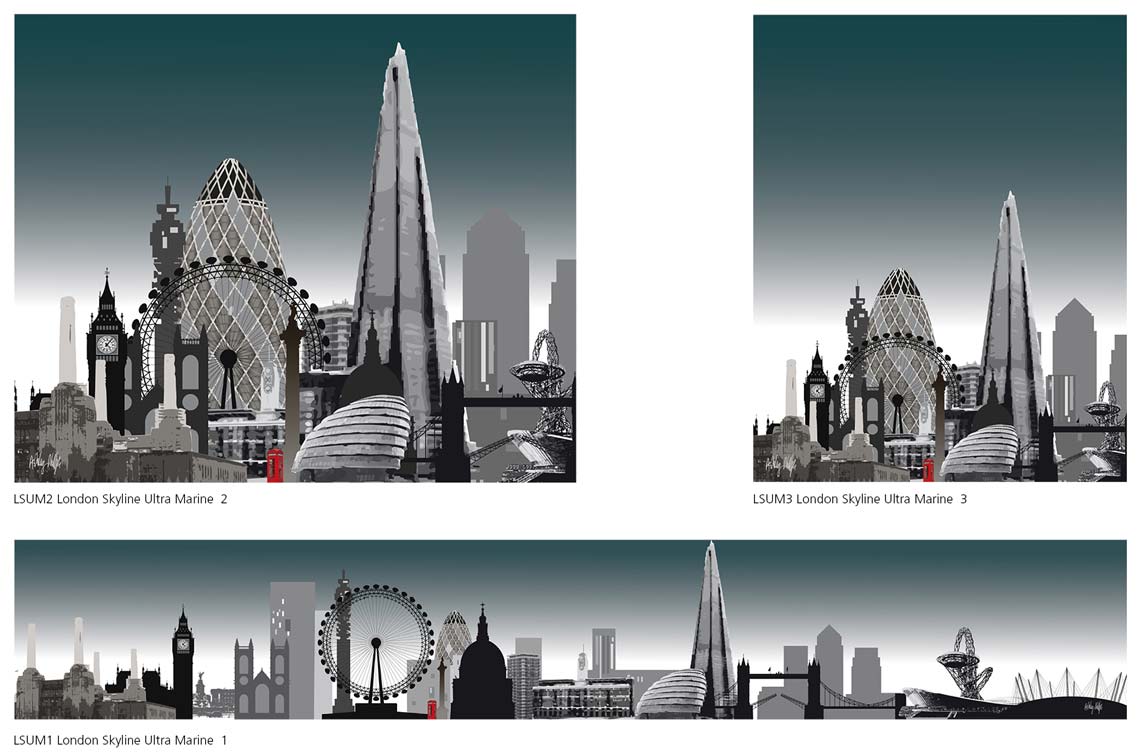 London Skylines Printed on Glass